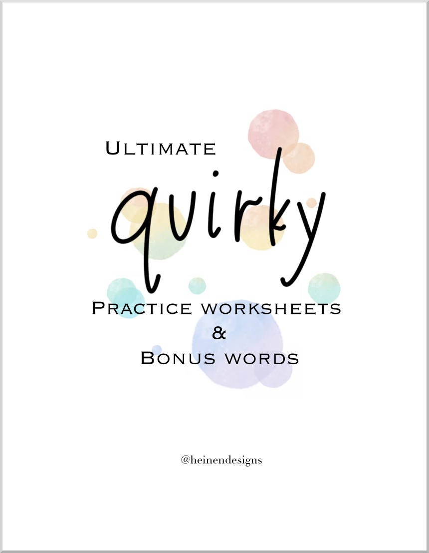Quirky Calligraphy Practice Sheets