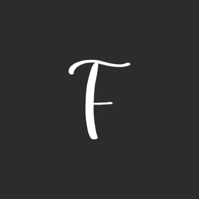 Uppercase Brush Letter F White on Black
