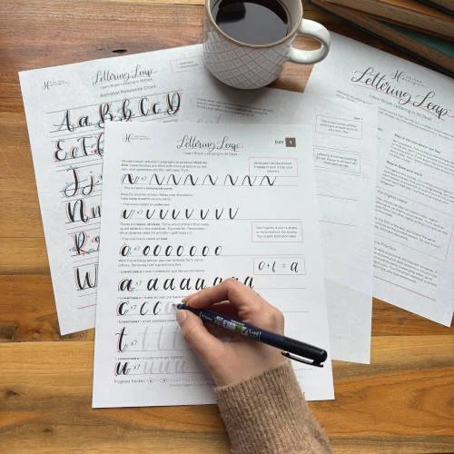 Easy Calligraphy Exercises Tracing Letters Basic