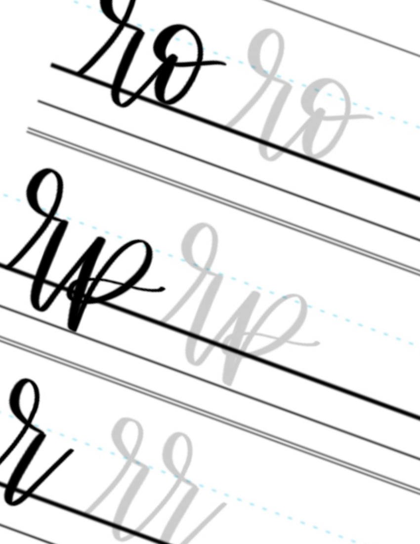 Lowercase Calligraphy Printable Letter Pairs RO RP