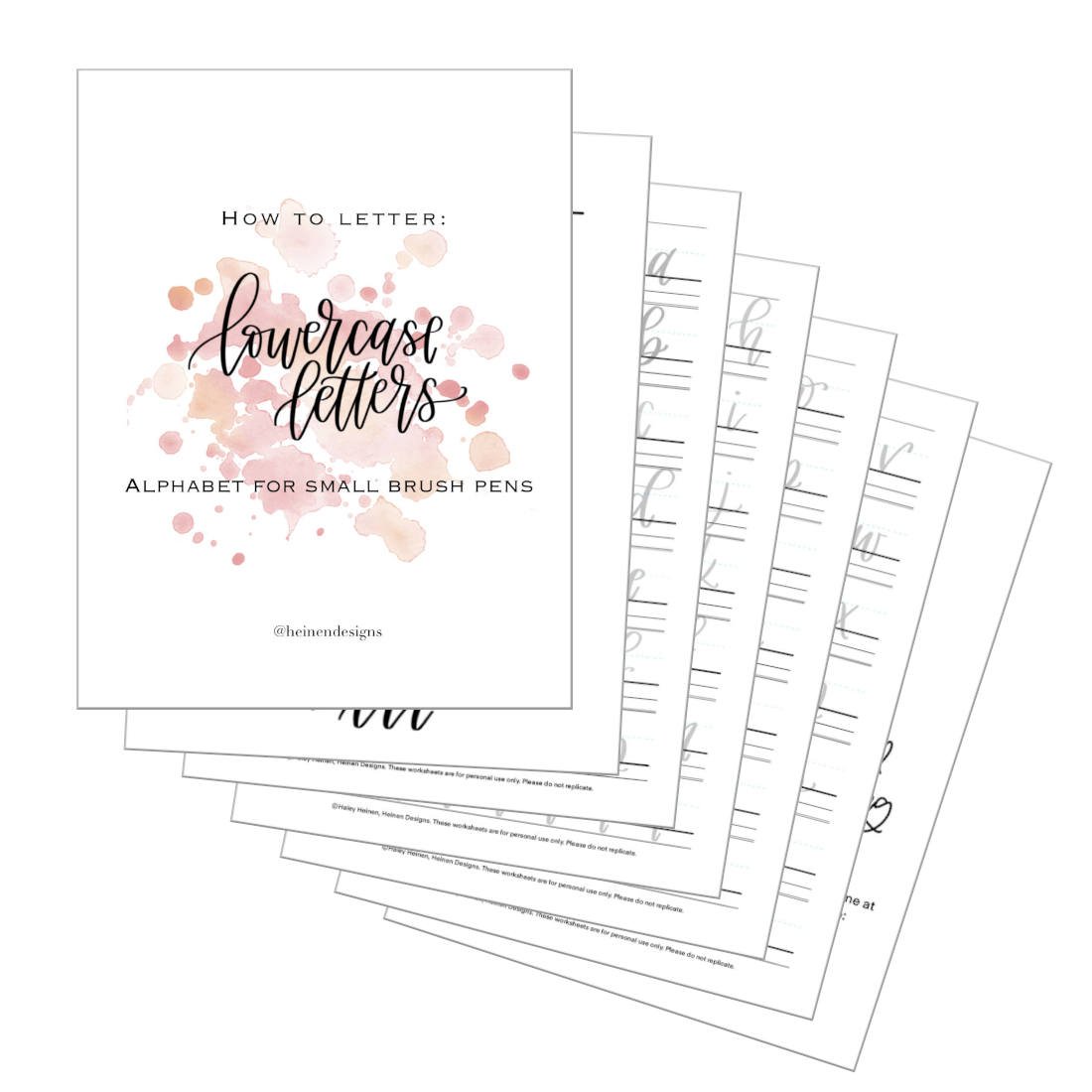 Lowercase Calligraphy Practice Kit