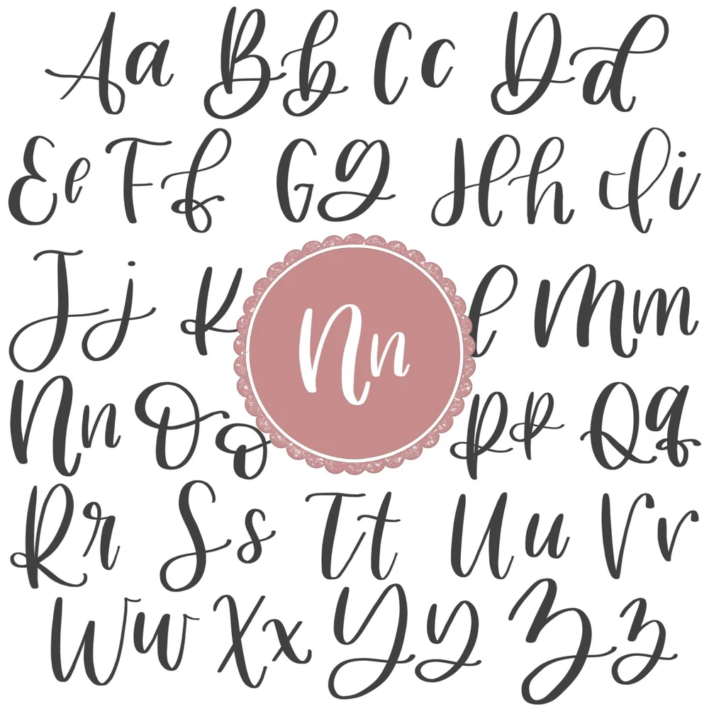 Calligraphy N: Uppercase, Lowercase, Strokes & Practice