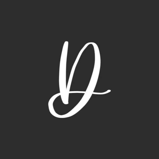 Uppercase Brush Letter D White on Black