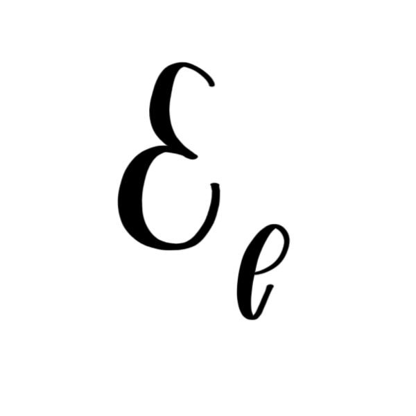 Calligraphy Letter E Upper Lowercase
