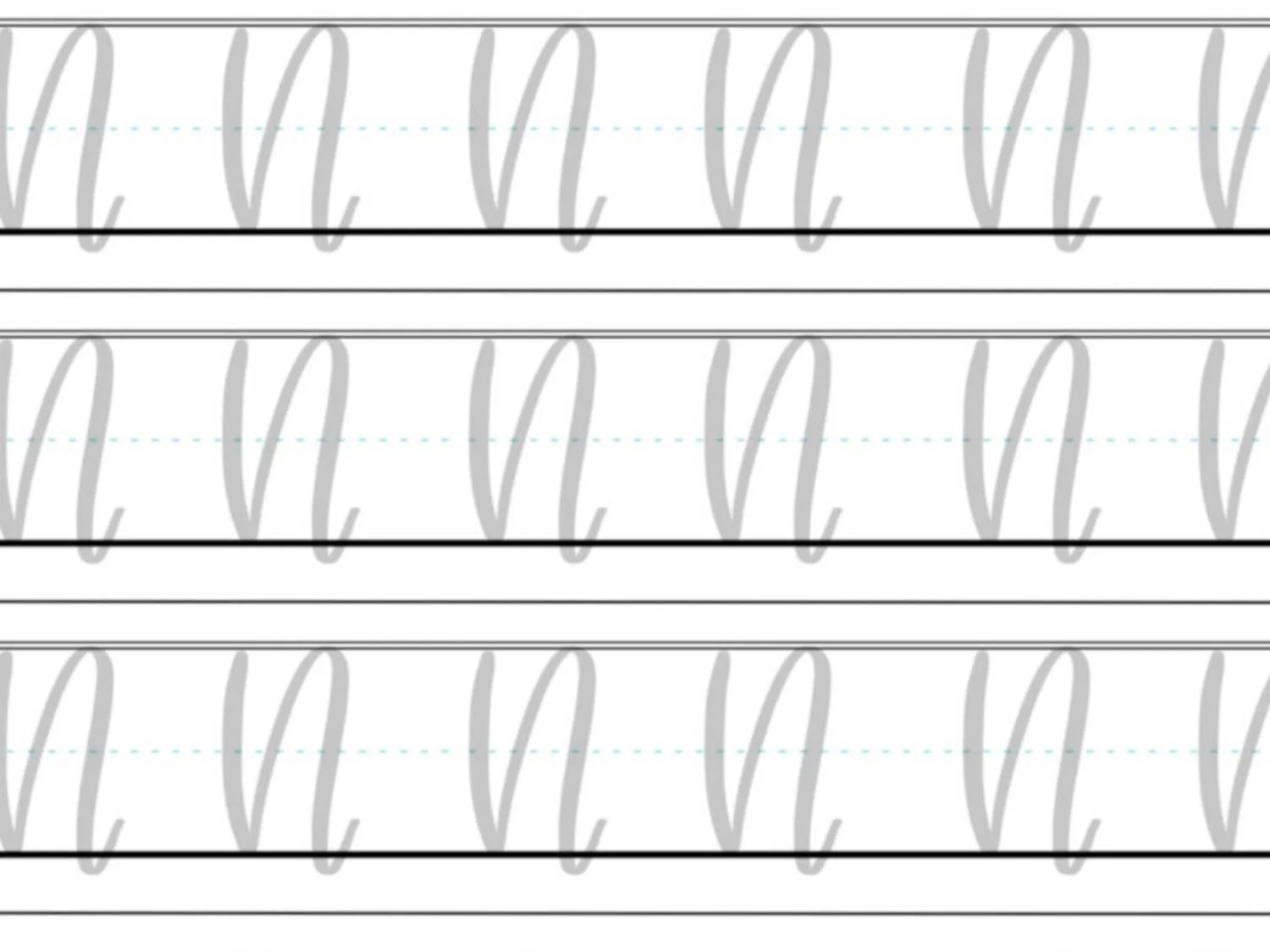 N in Calligraphy Drills