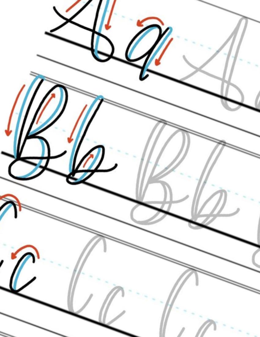 A-B-C Faux Calligraphy Practice