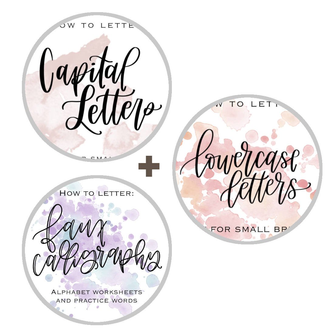 Capital Lowercase Faux Calligraphy 3-Pack