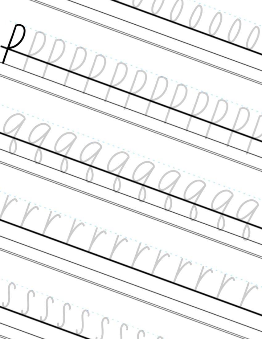 O-P-Q-R-S Neat Clean Hand-Lettering Practice Page