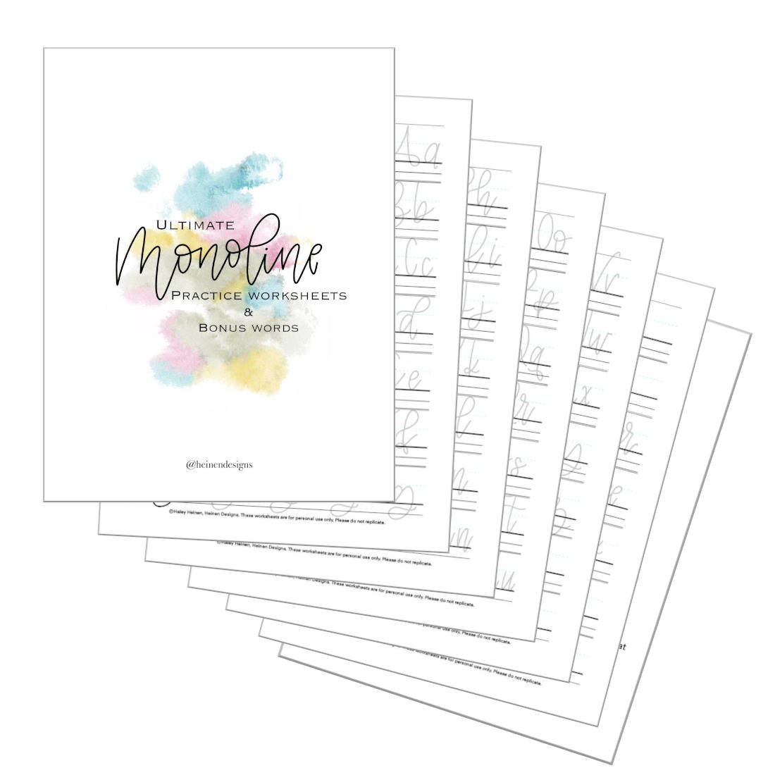 Clean Monoline Worksheets Print-Out