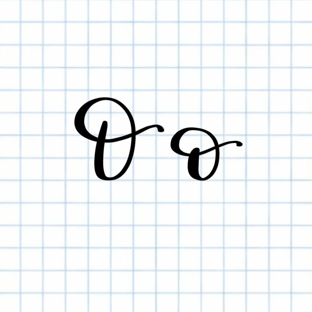 Calligraphy O Hand Letter Lines