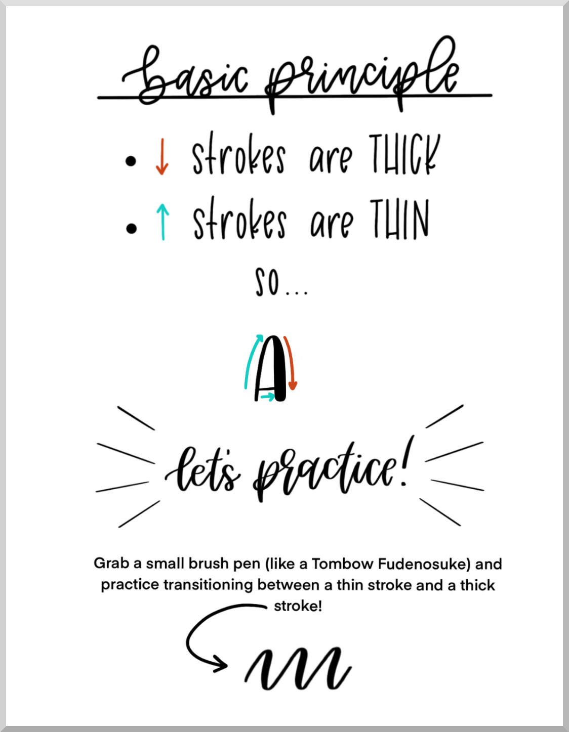 How to Letter Short Chunky Calligraphy Font