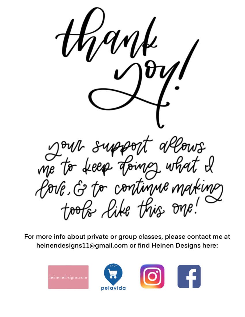 Heinen Designs Uppercase Thank You Page