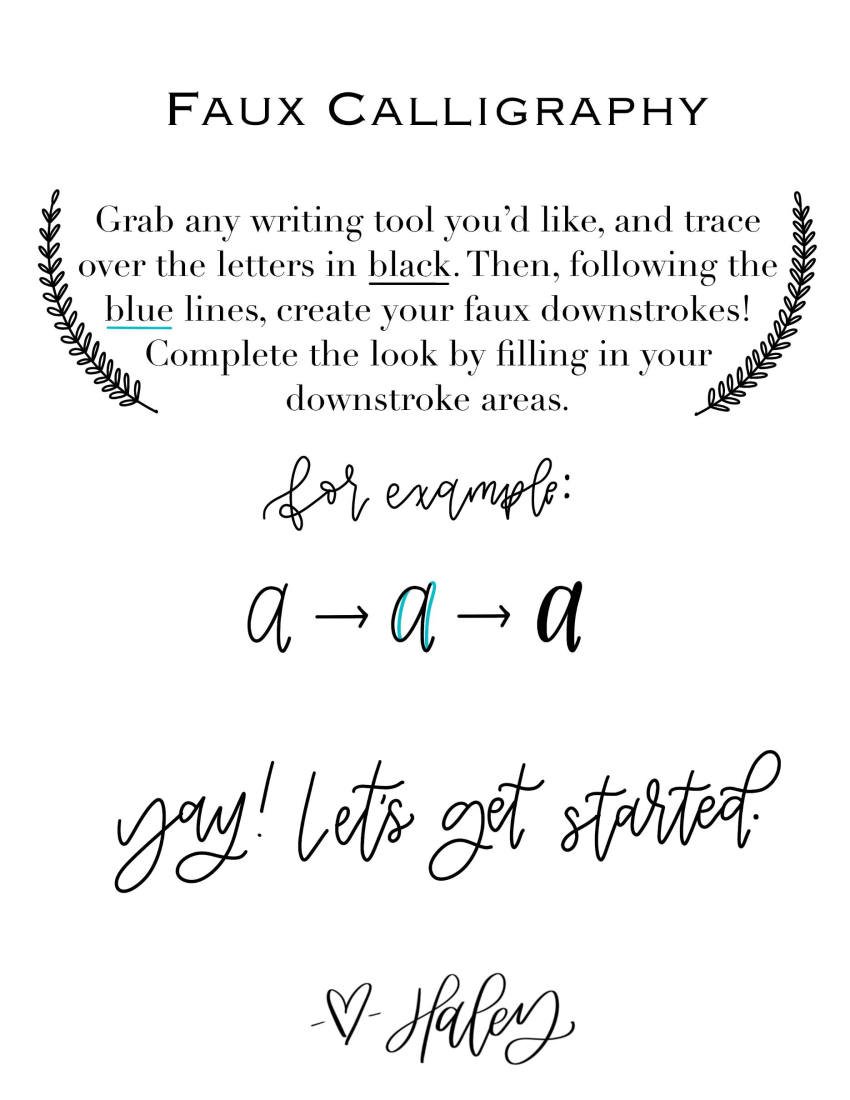Faux Calligraphy How-to Page