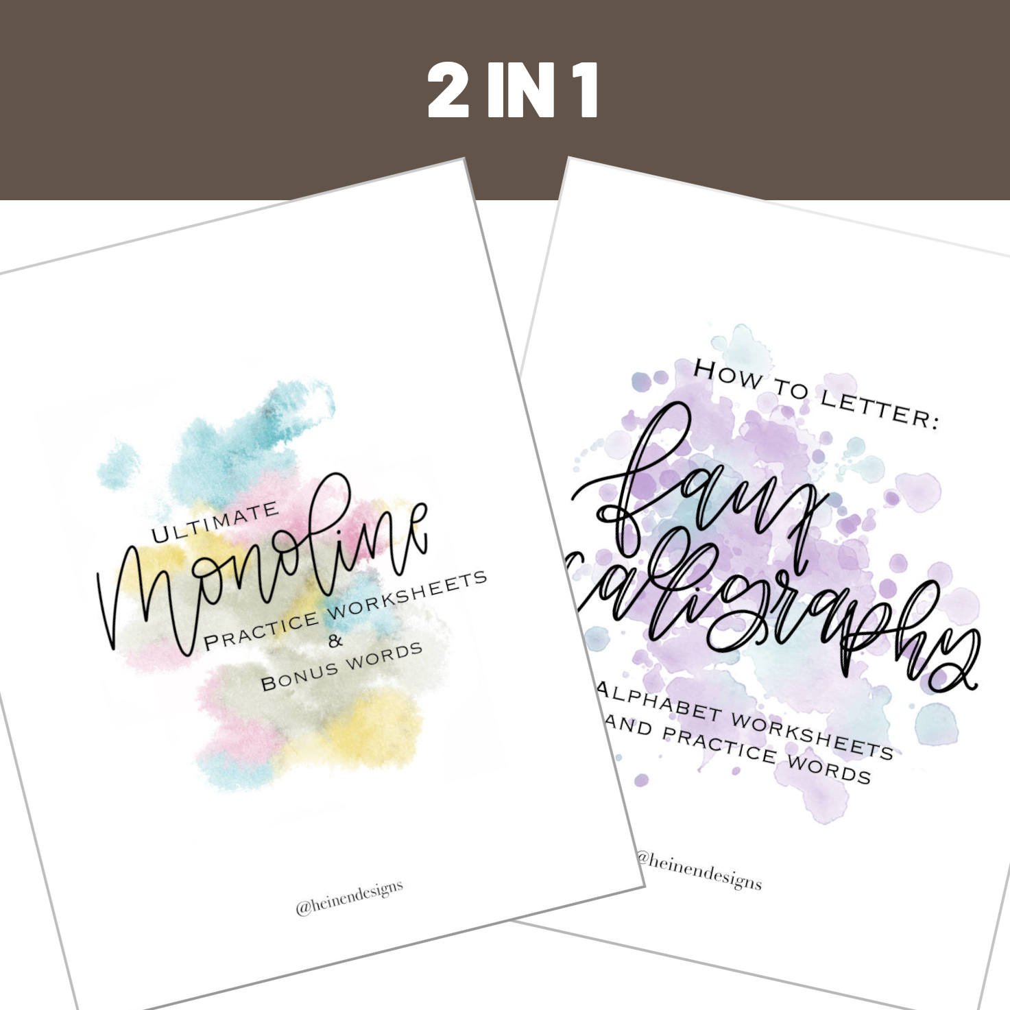 Monoline Faux Calligraphy Bundle Together