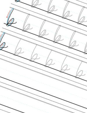Faux Calligraphy Book Lowercase Letter b Page