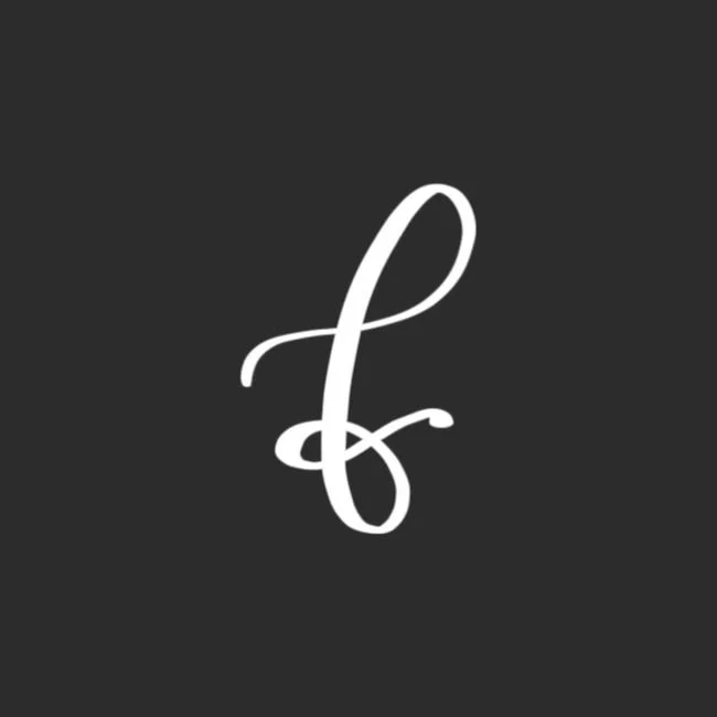Lowercase Brush Letter f White on Black