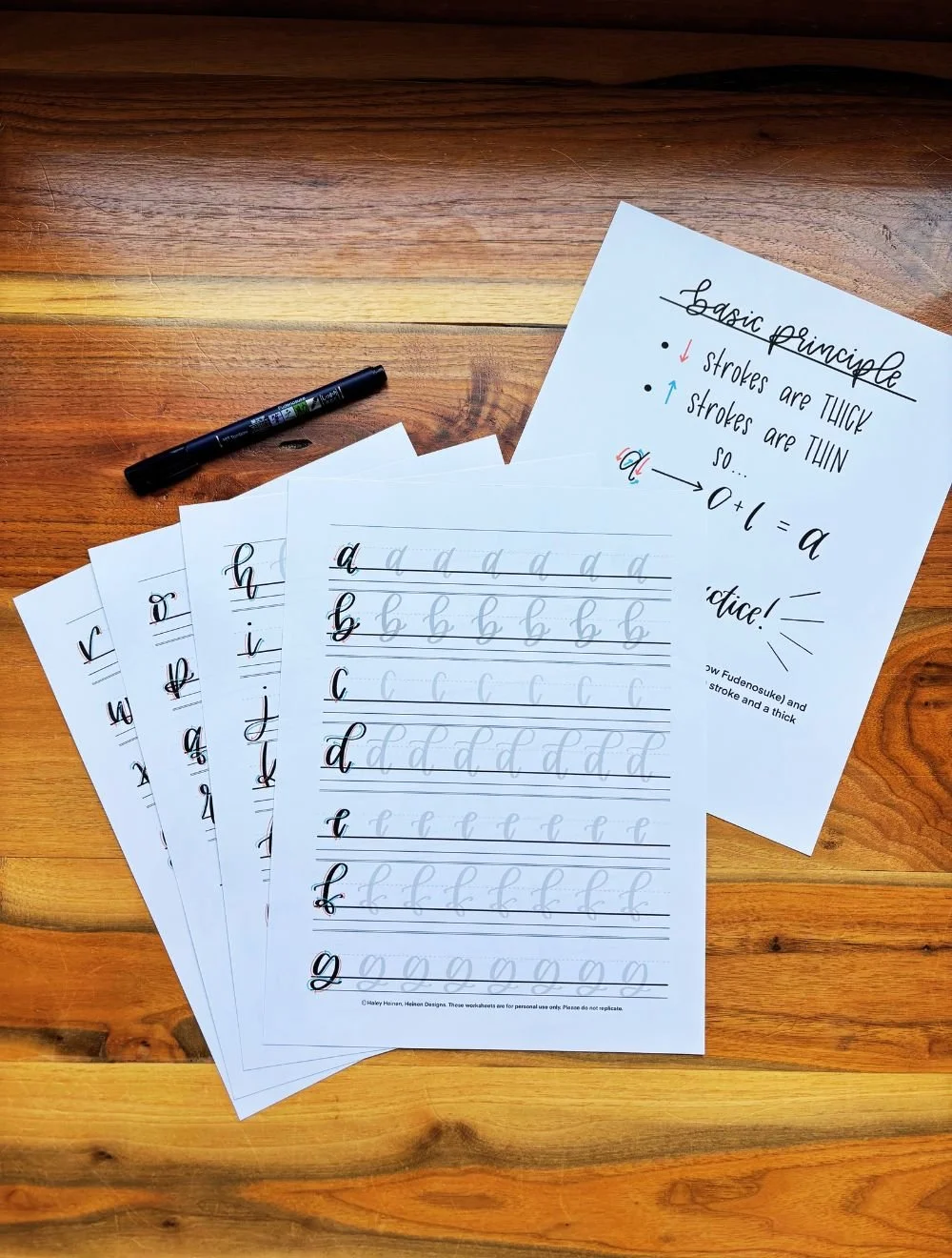 Lowercase Brush Lettering Worksheets