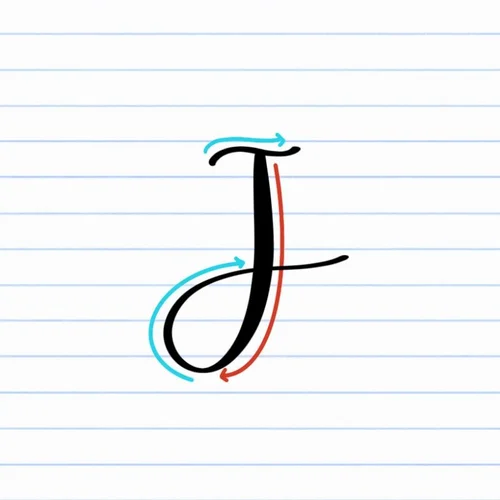 J In Lettering Calligraphy J: Uppercase, Lowercase, Strokes & Practice