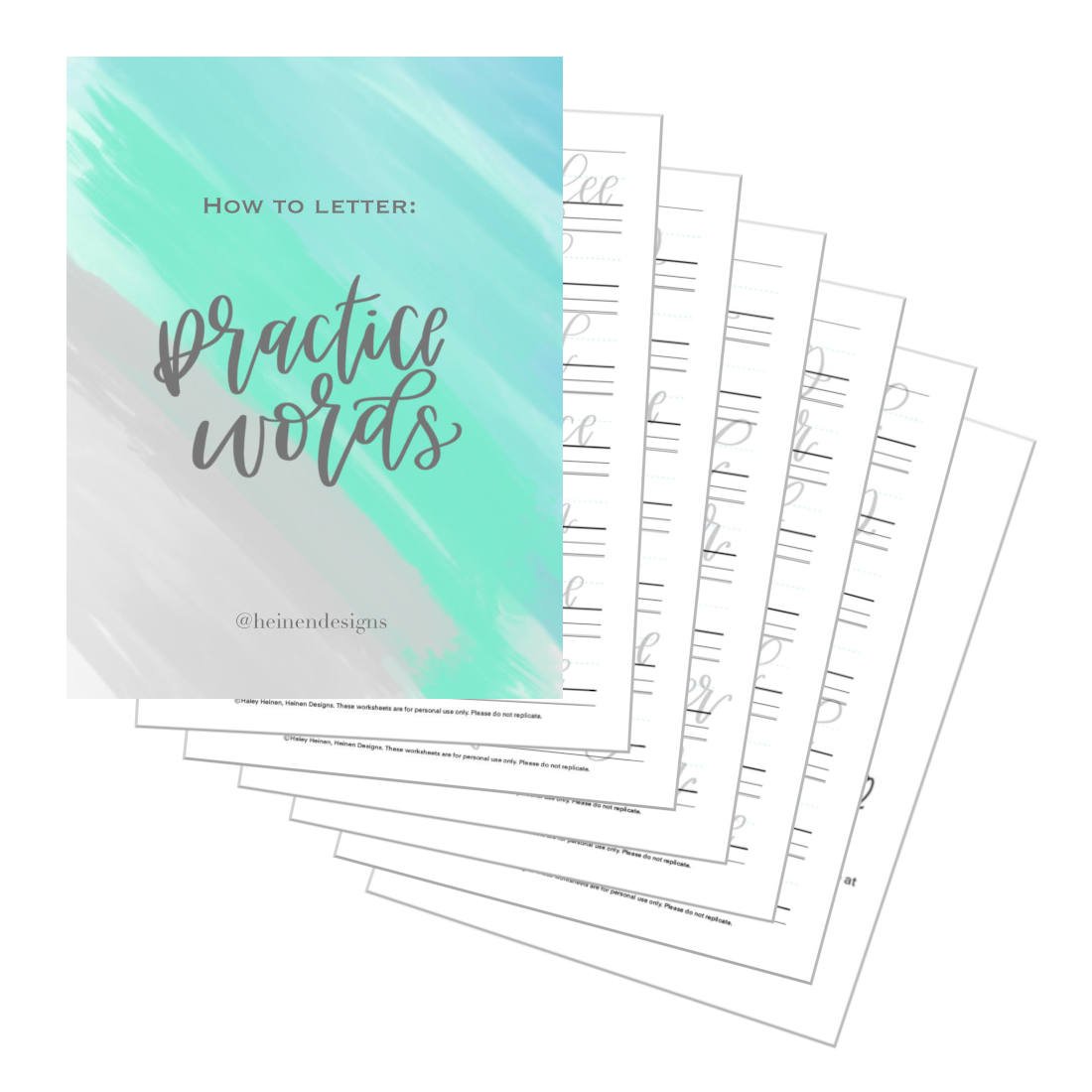 Calligraphy Practice Words Packet