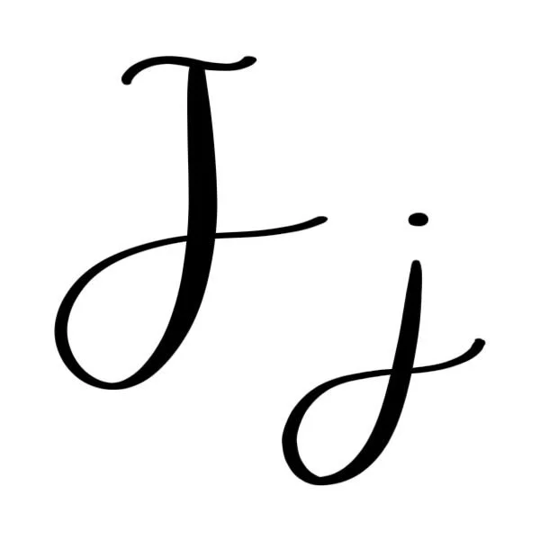 Calligraphy Letter J Upper Lowercase