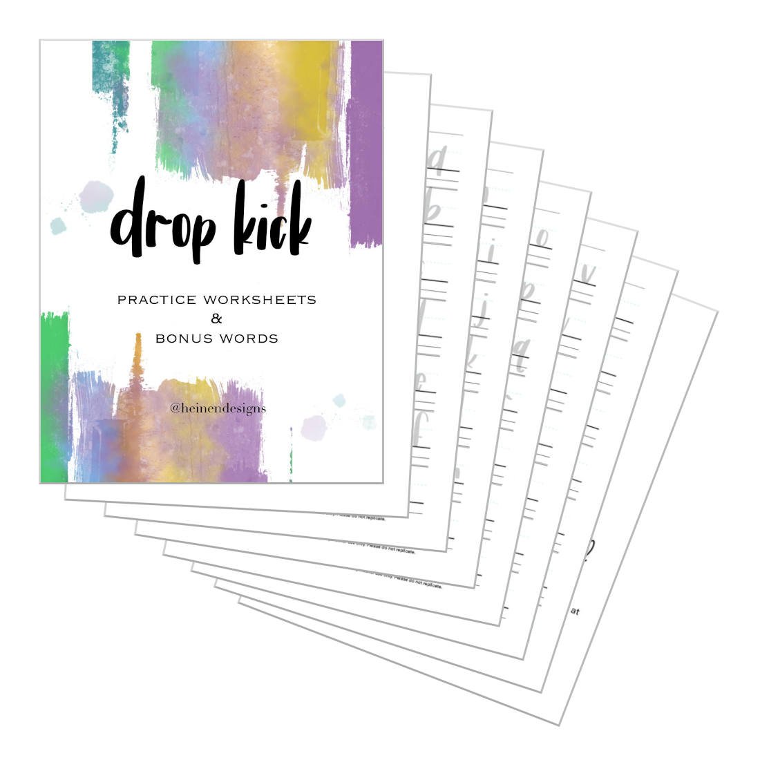 Drop-Kick Calligraphy Practice Pack