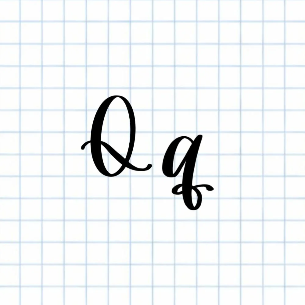 Calligraphy Q Hand-Letter Lines