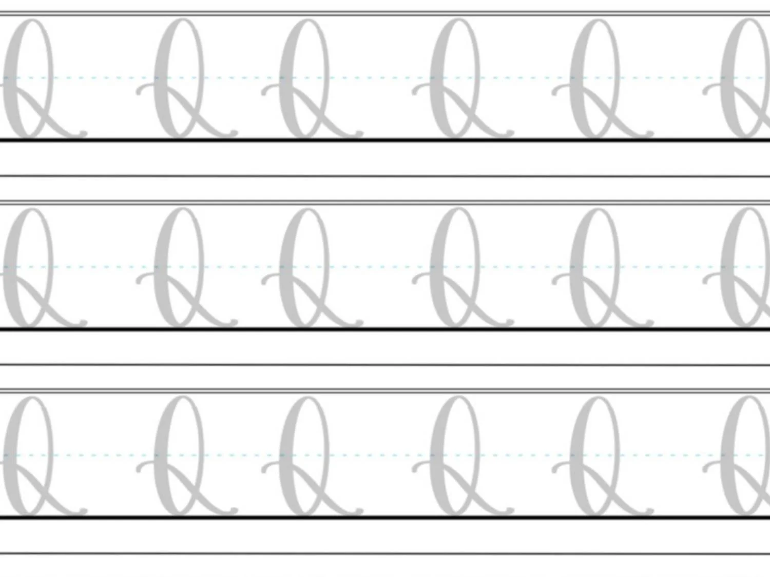 Q in Calligraphy Drills