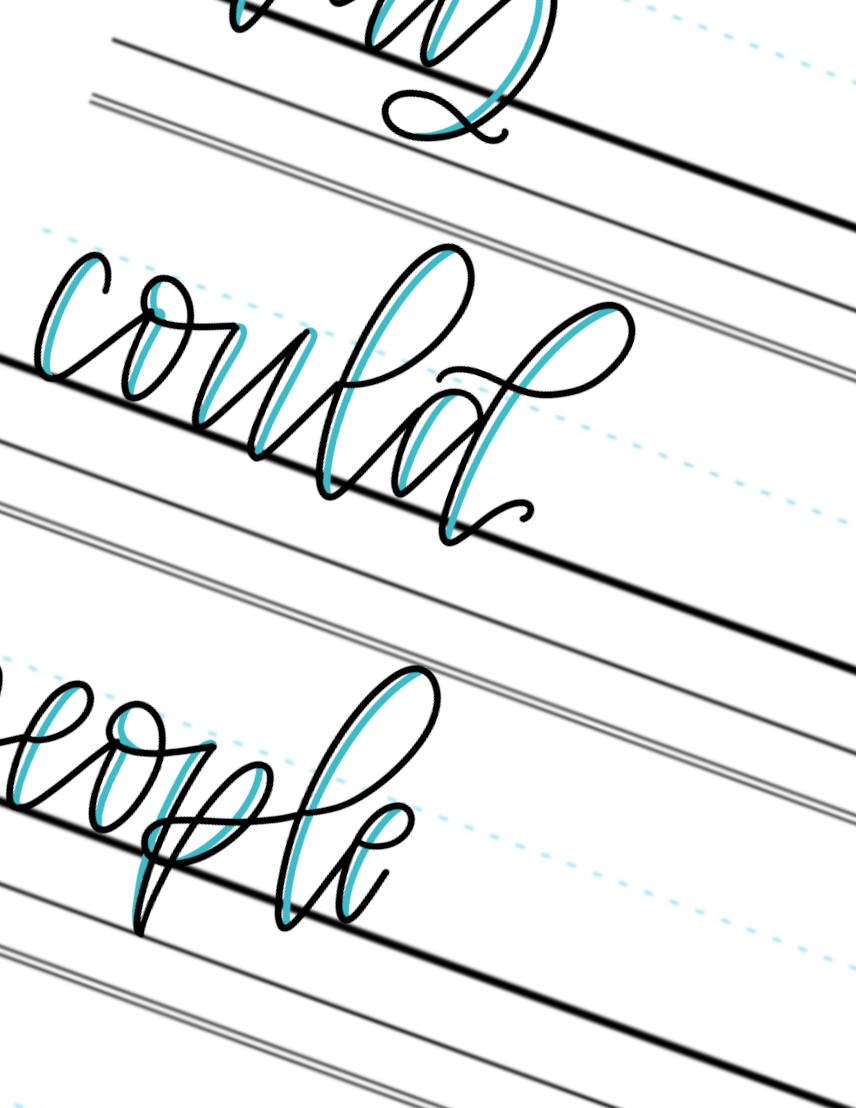Faux-Calligraphy-Practice-Words-Could