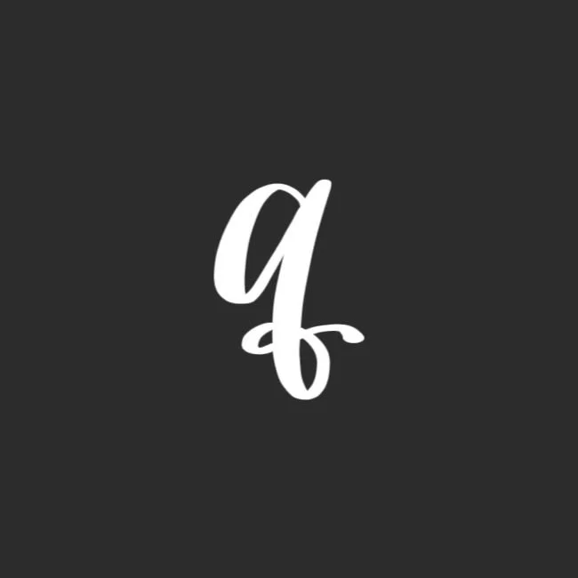 Lowercase Brush-Letter q White on Black
