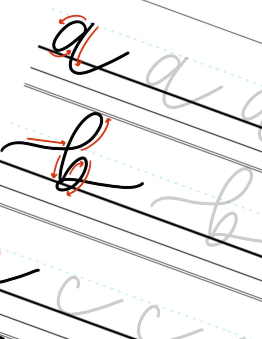 A-B-C Stretched-Out Hand-Letter Practice
