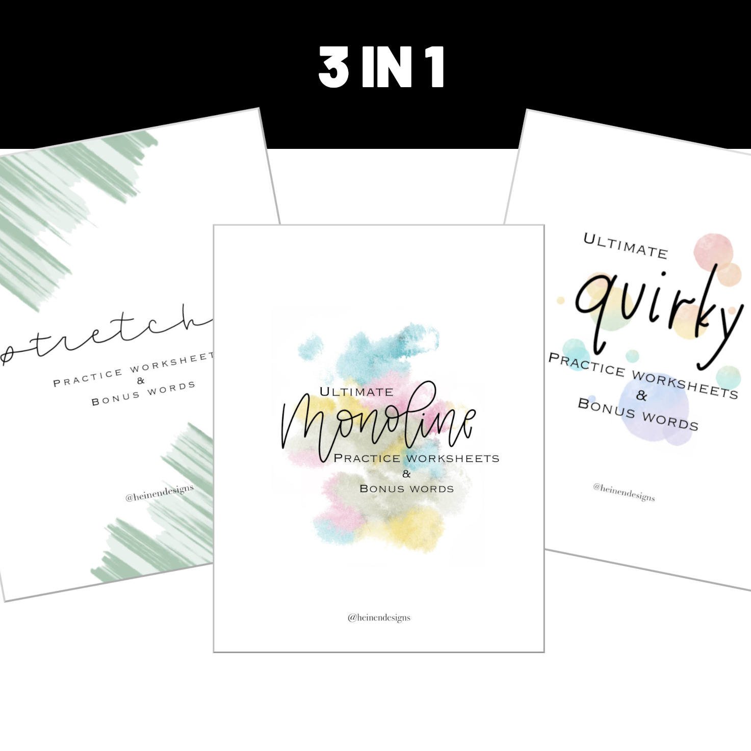 Monoline Stretchy Quirky Calligraphy Bundle Together