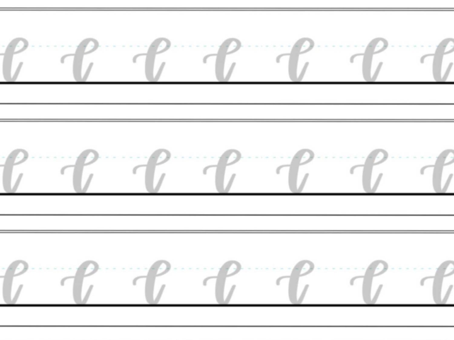 E in Calligraphy Drills