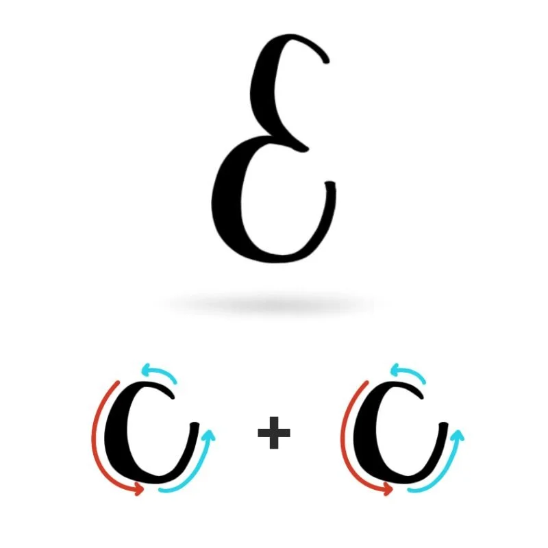 Capital Calligraphy E Basic Strokes