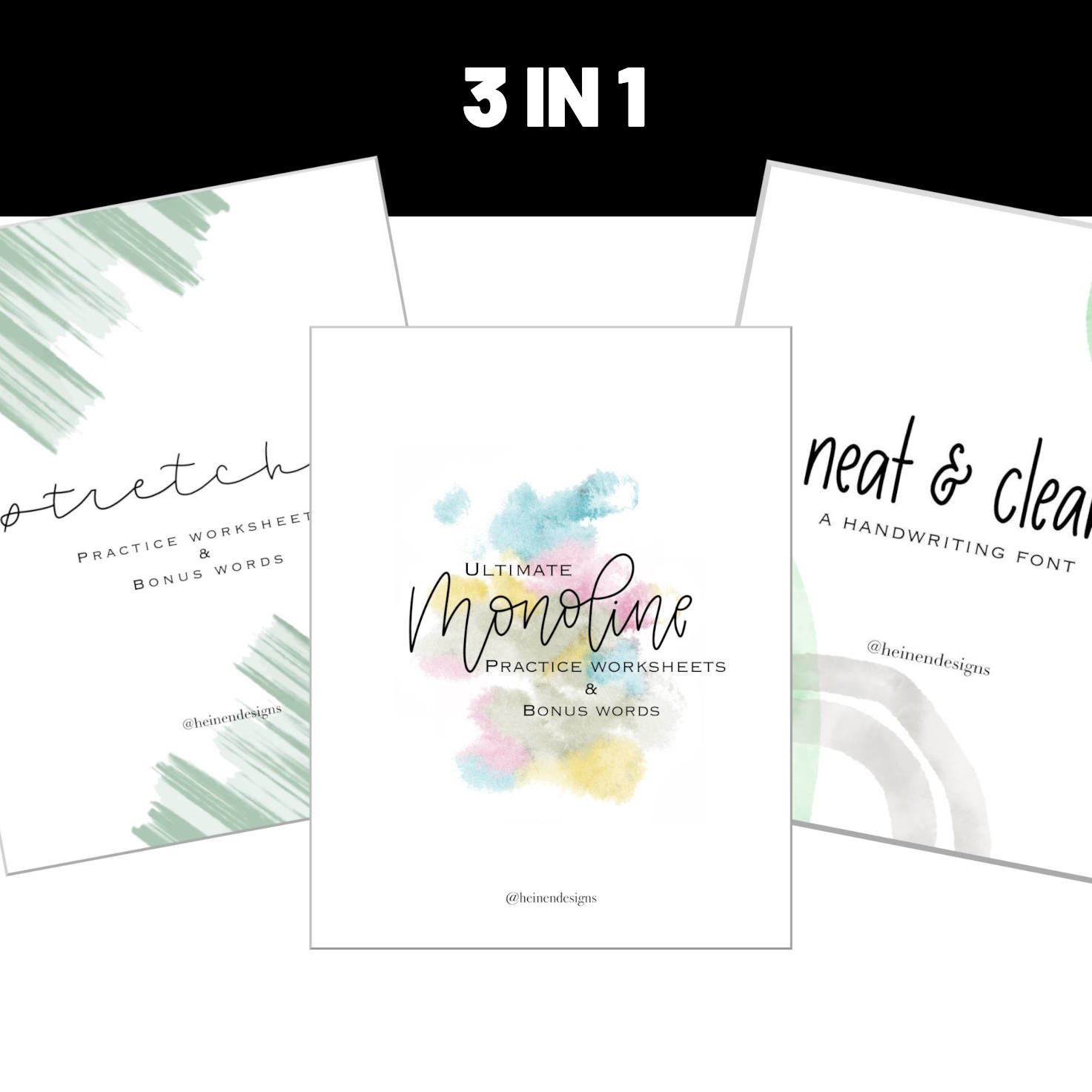 Monoline Stretchy Neat Clean Calligraphy Bundle Together
