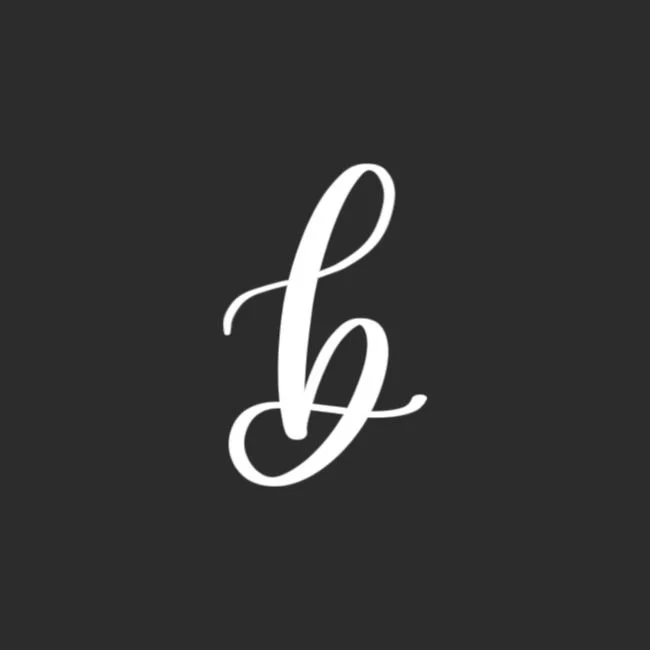 Lowercase Brush Letter b White on Black