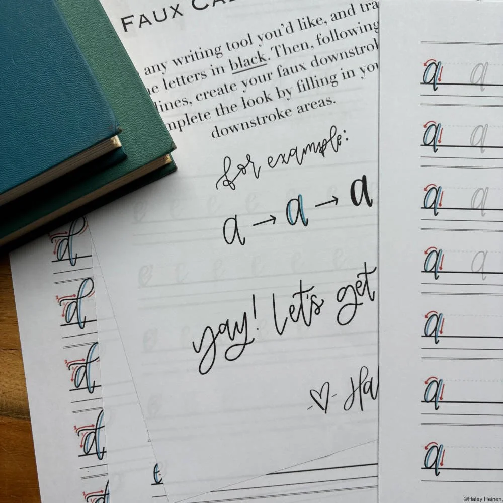 Faux Calligraphy Worksheets How-to
