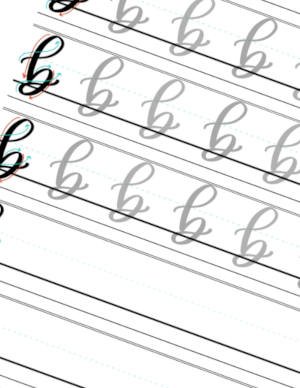 Calligraphy Book Lowercase Letter b Page