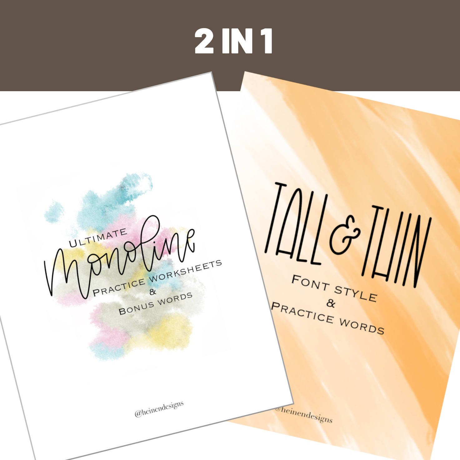 Monoline Tall Thin Calligraphy Bundle Together