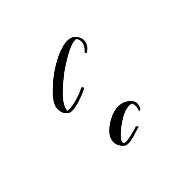 Calligraphy Letter C Upper Lowercase