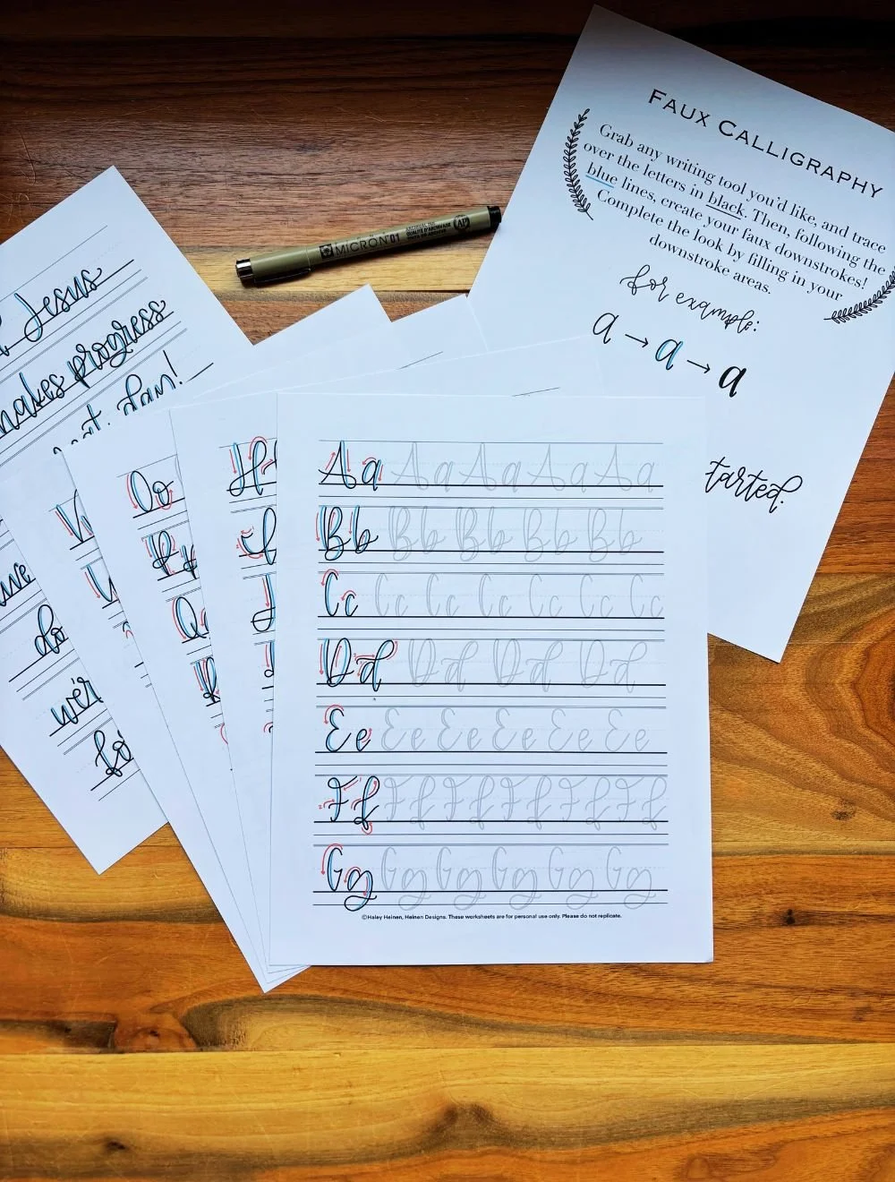 Faux Calligraphy Worksheets