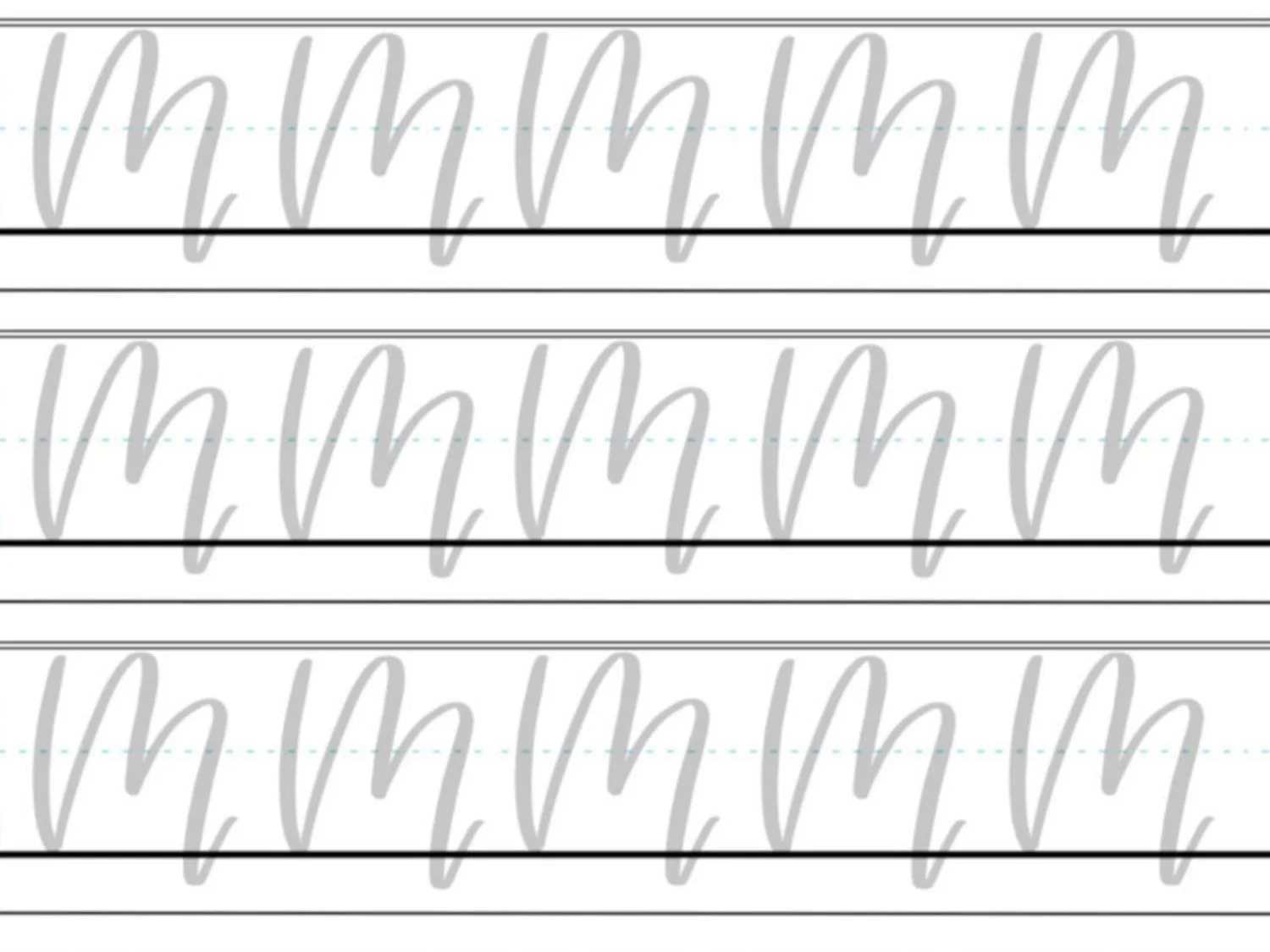 M in Calligraphy Drills