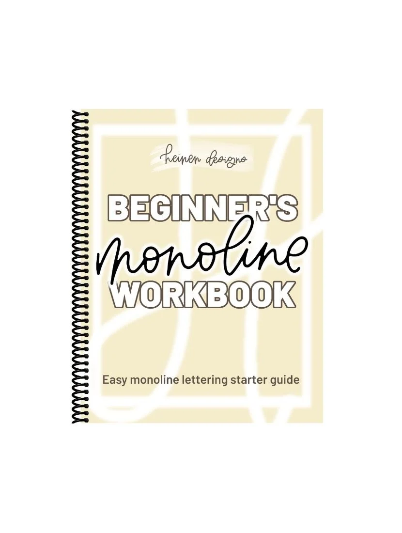 Beginner's Monoline Workbook - Easy Lettering Starter Guide