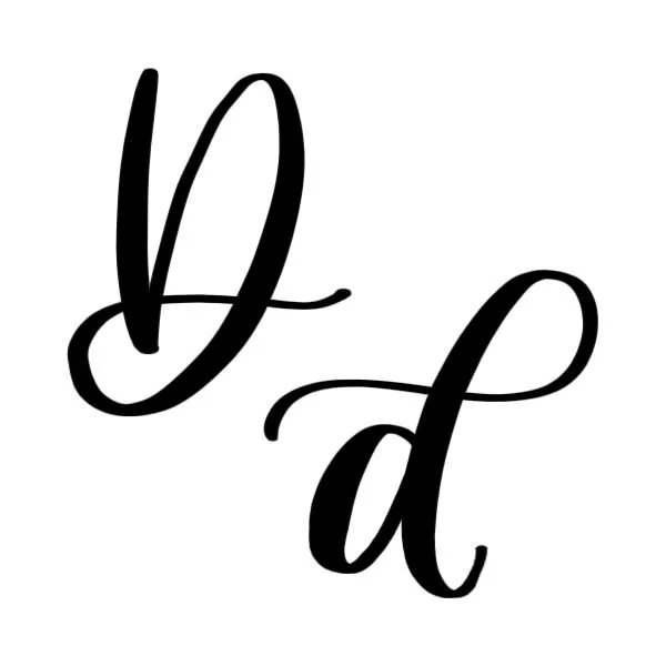 Calligraphy Letter D Upper Lowercase