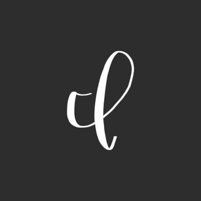 Uppercase Brush Letter I White on Black