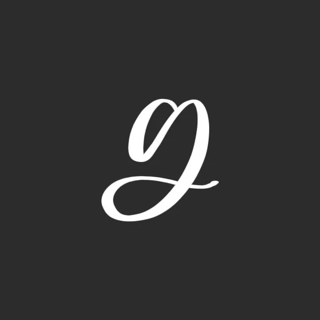 Lowercase Brush Letter g White on Black