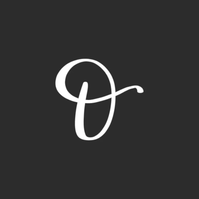 Uppercase Brush Letter O White on Black