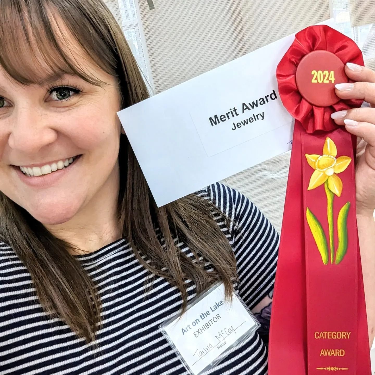 I want to make sure this is documented because I am proud of it!
I just won in the jewelry category at the event this weekend! 
This is HUGE!! (to me personally especially!)

There are so many jewelry artists here at this event and each one of us off