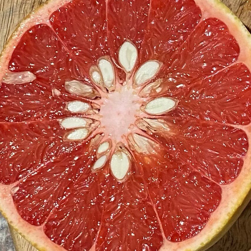 Pink grapefruit, def not seedless. The season is kicking off and we will be dropping these beauties @mauihub soon so you can get your daily flavonoid fix. #grapefruit #citrus #flavonoids #flavor #pink #healthy #organic #buylocal #foodhub #seeds #juic