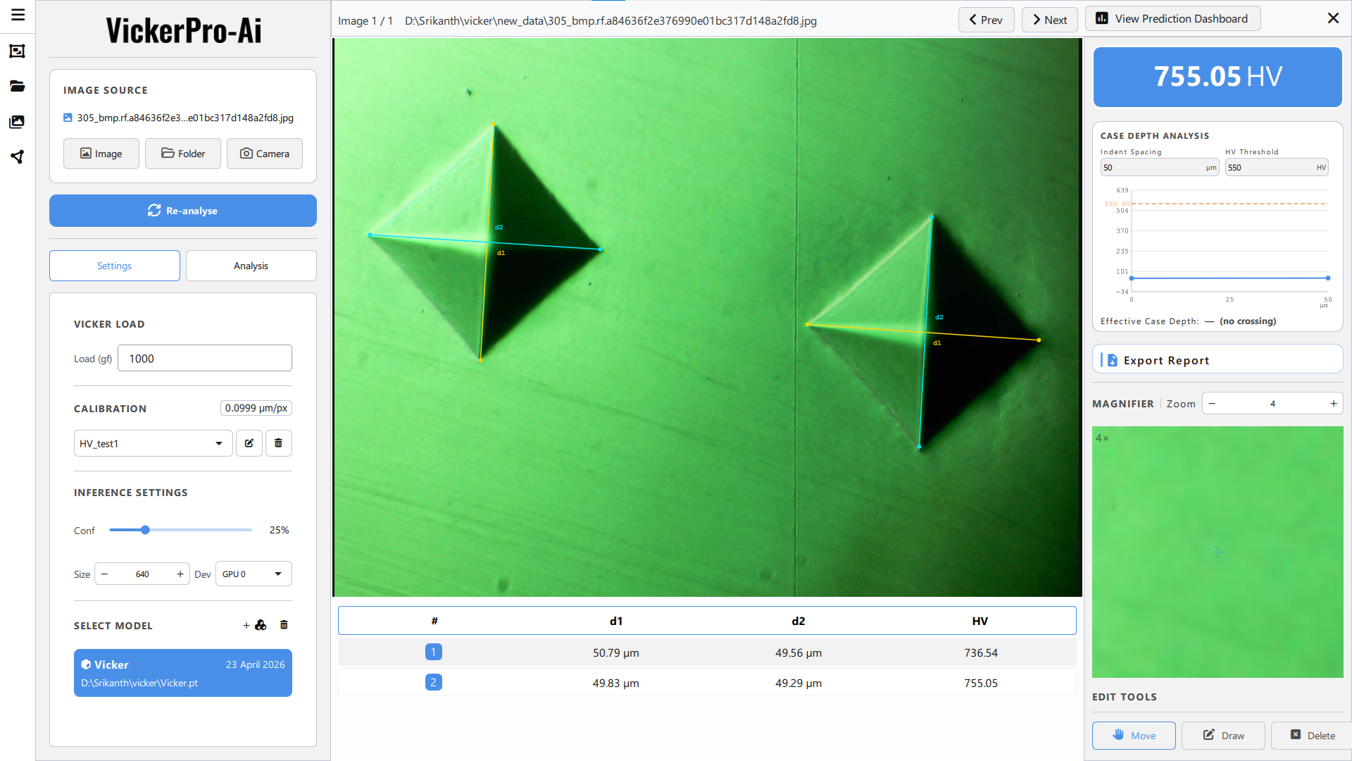 VickerPro Hardness Analysis Software