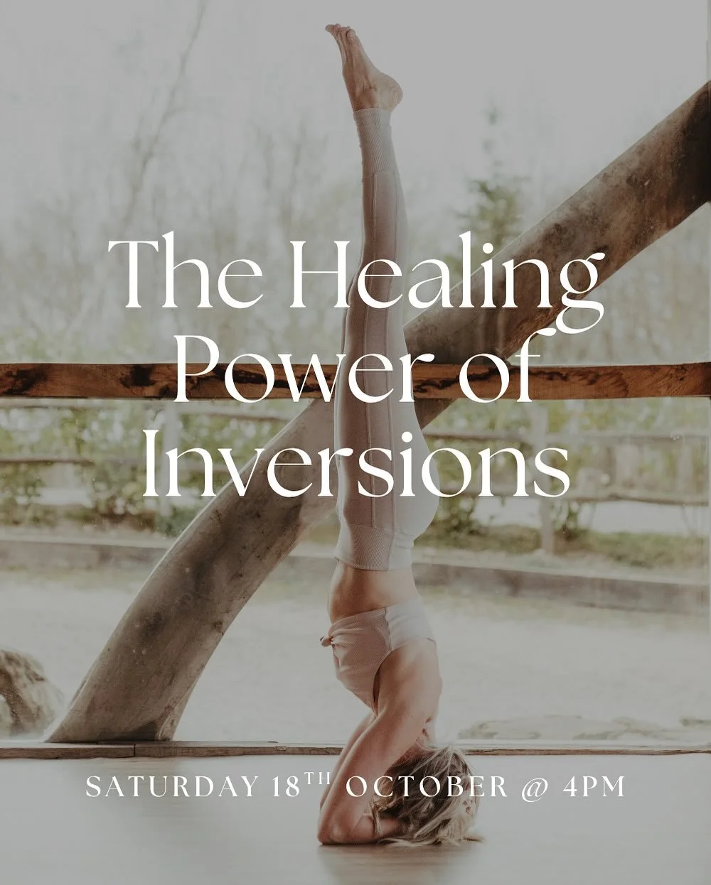 Learn how to navigate inversions in a safe and supportive space.

Inversions help align the spine, promote better posture, and relieve tension in the neck and shoulders.

Come and play in a fun filled workshop designed to inspire you to deepen your p